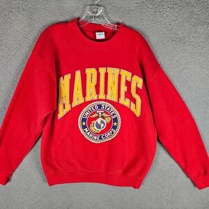 Galt Sand Sweatshirt Men Large U.S. Marines Graphic Print Fleece Lined Vintage
